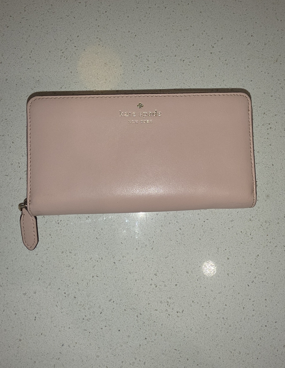kate spade Pale Pink Zip-Around Leather Wallet